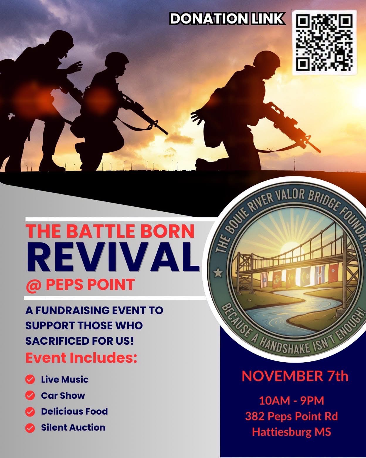 Flyer for The Battle Born Revival @ Peps Point