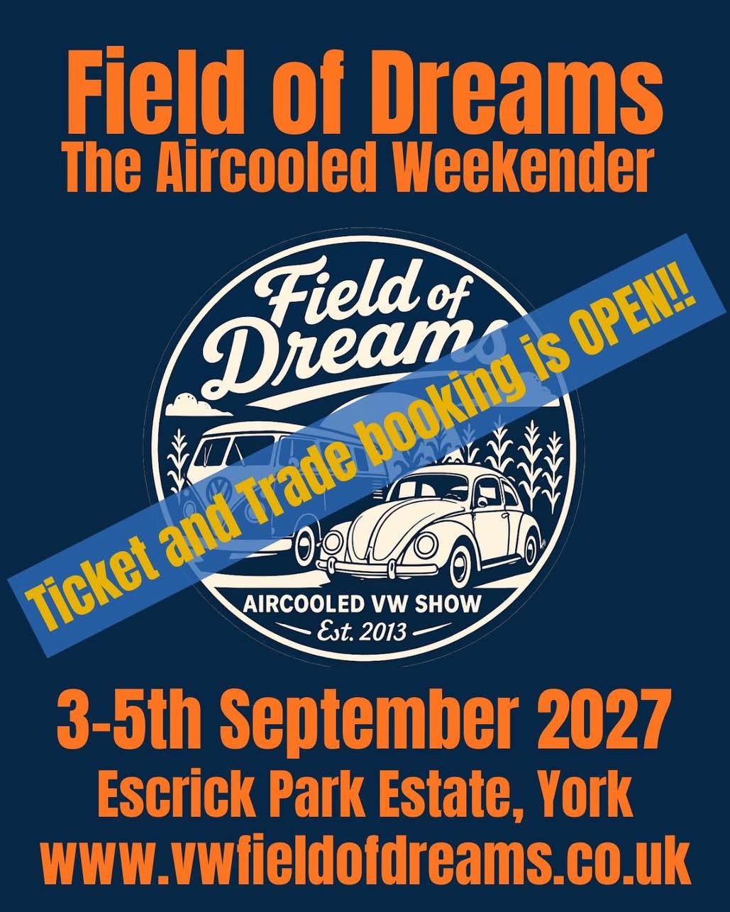 Flyer for Field of Dreams - The Aircooled Weekender
