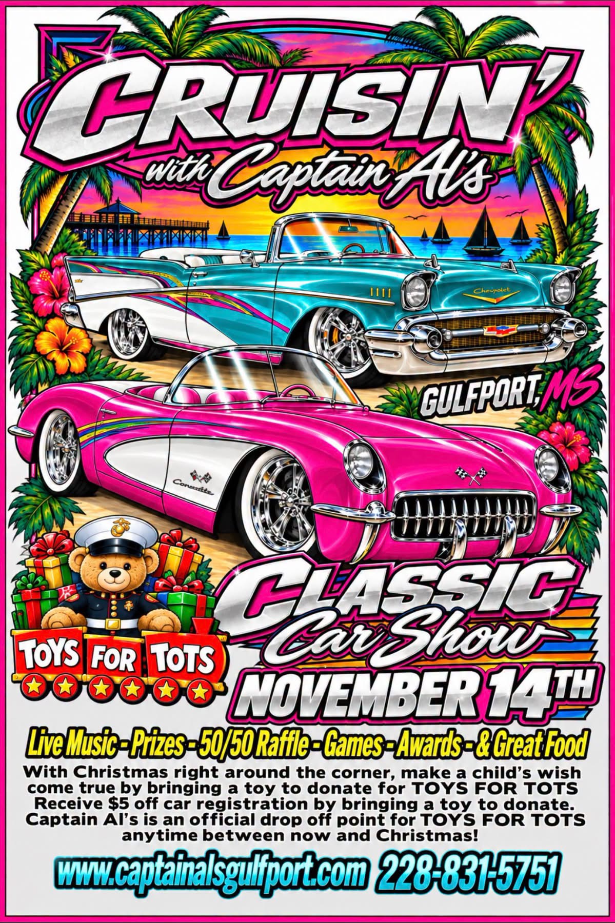Flyer for Cruisin' with Captain Al's Classic Car Show