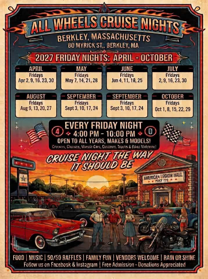 Flyer for All Wheels Cruise Nights