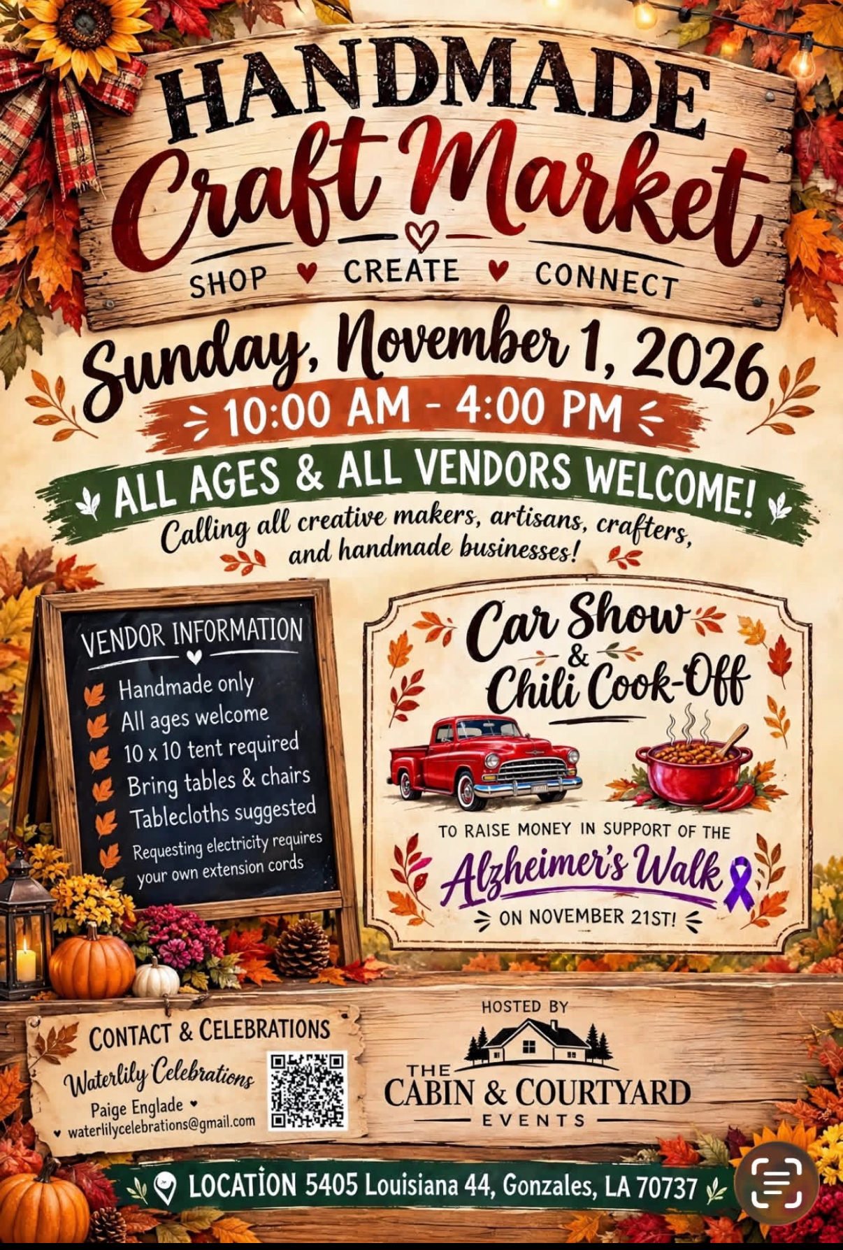 Flyer for The Cabin and Courtyard 