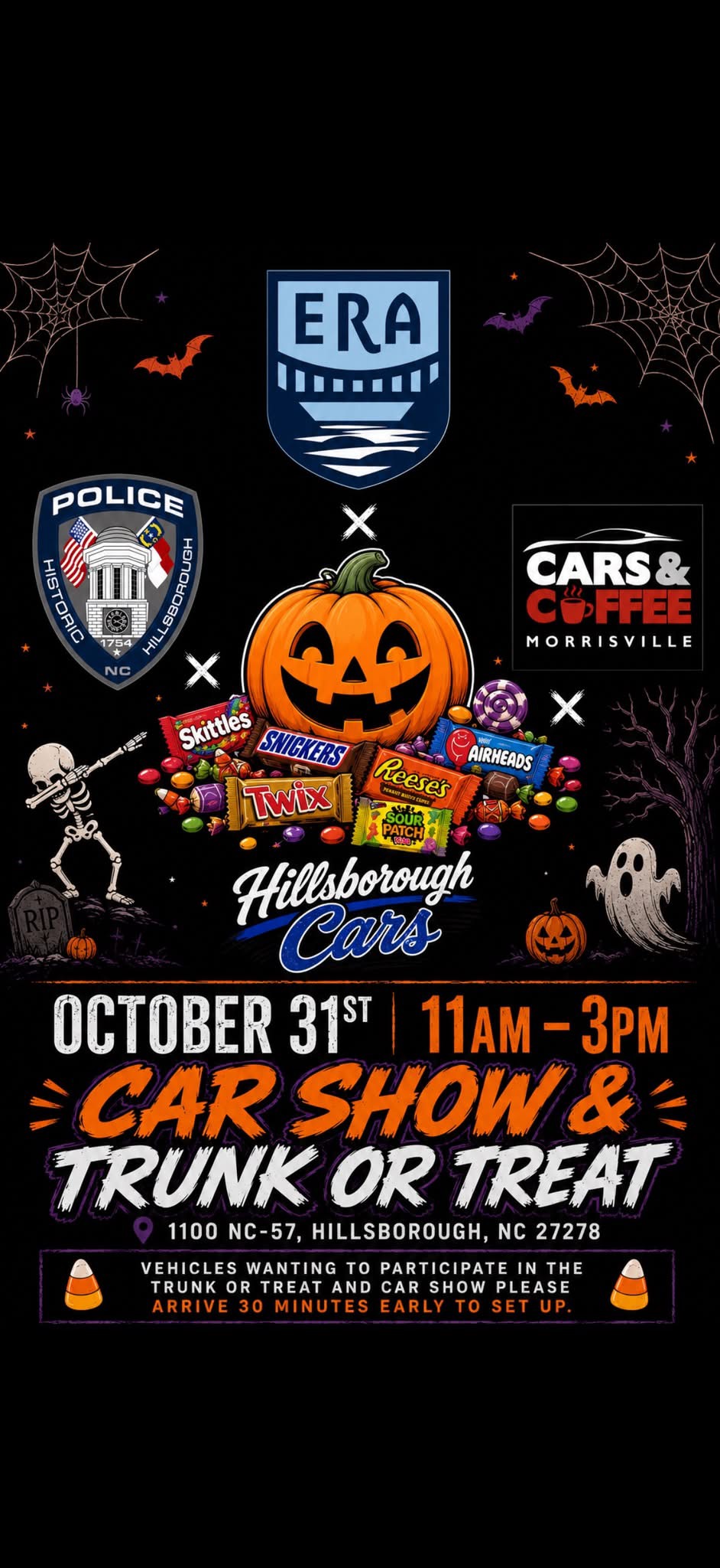 Flyer for Hillsborough Car Show & Trunk or Treat