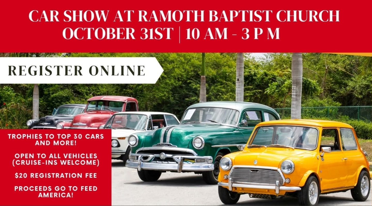 Flyer for Car Show at Ramoth Baptist Church