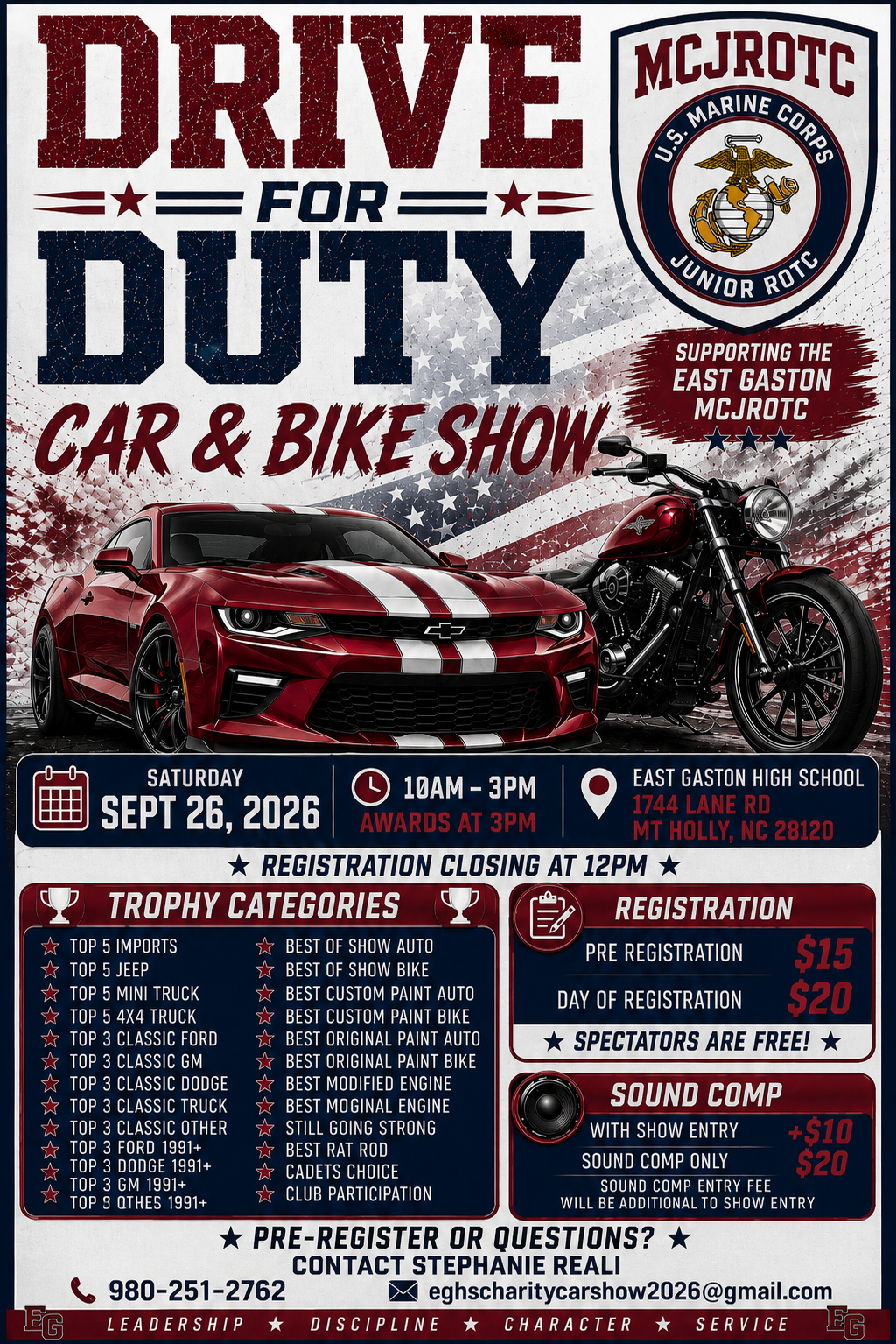 Drive for Duty Car & Bike Show flyer