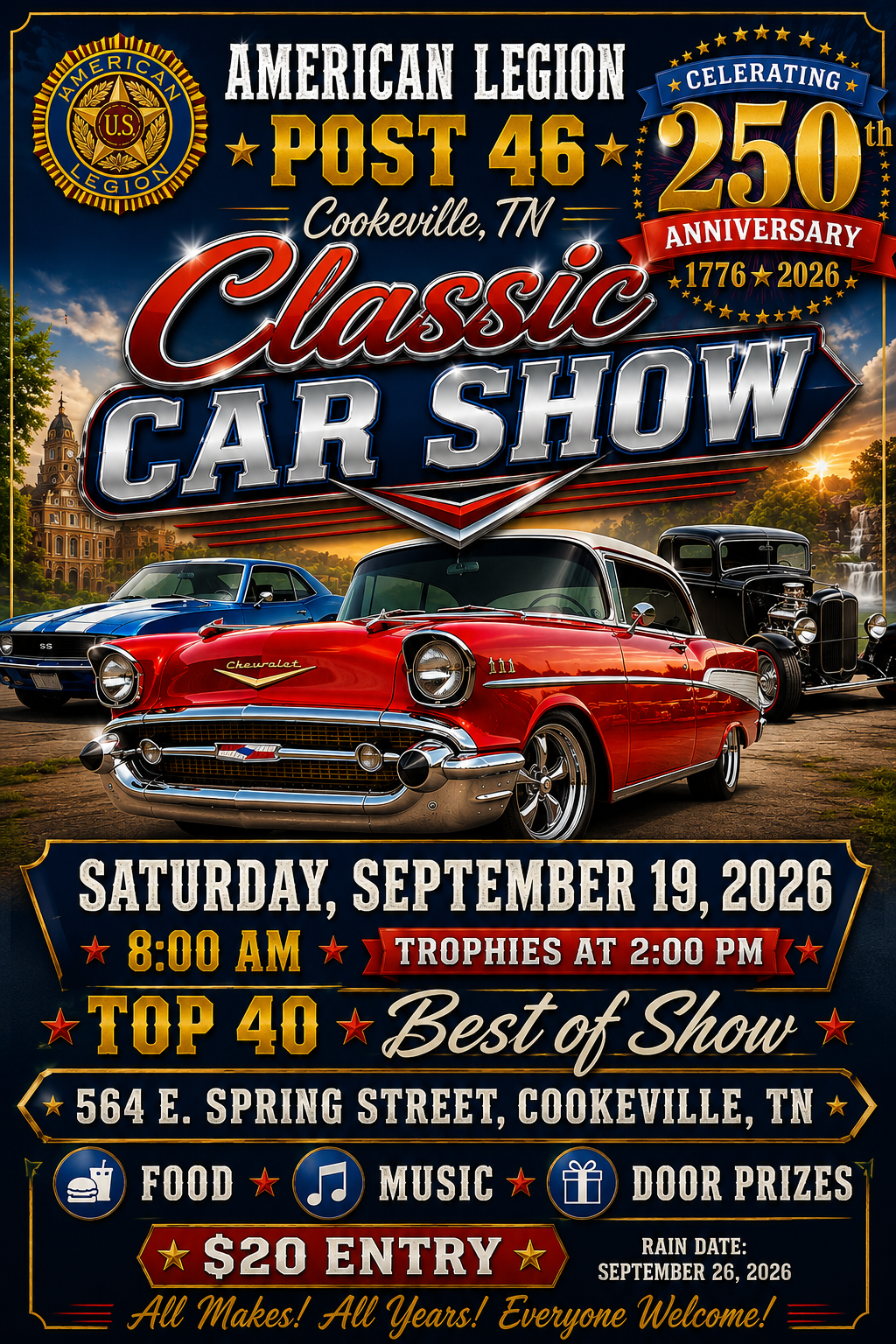 American Legion Post 46 Classic Car Show flyer