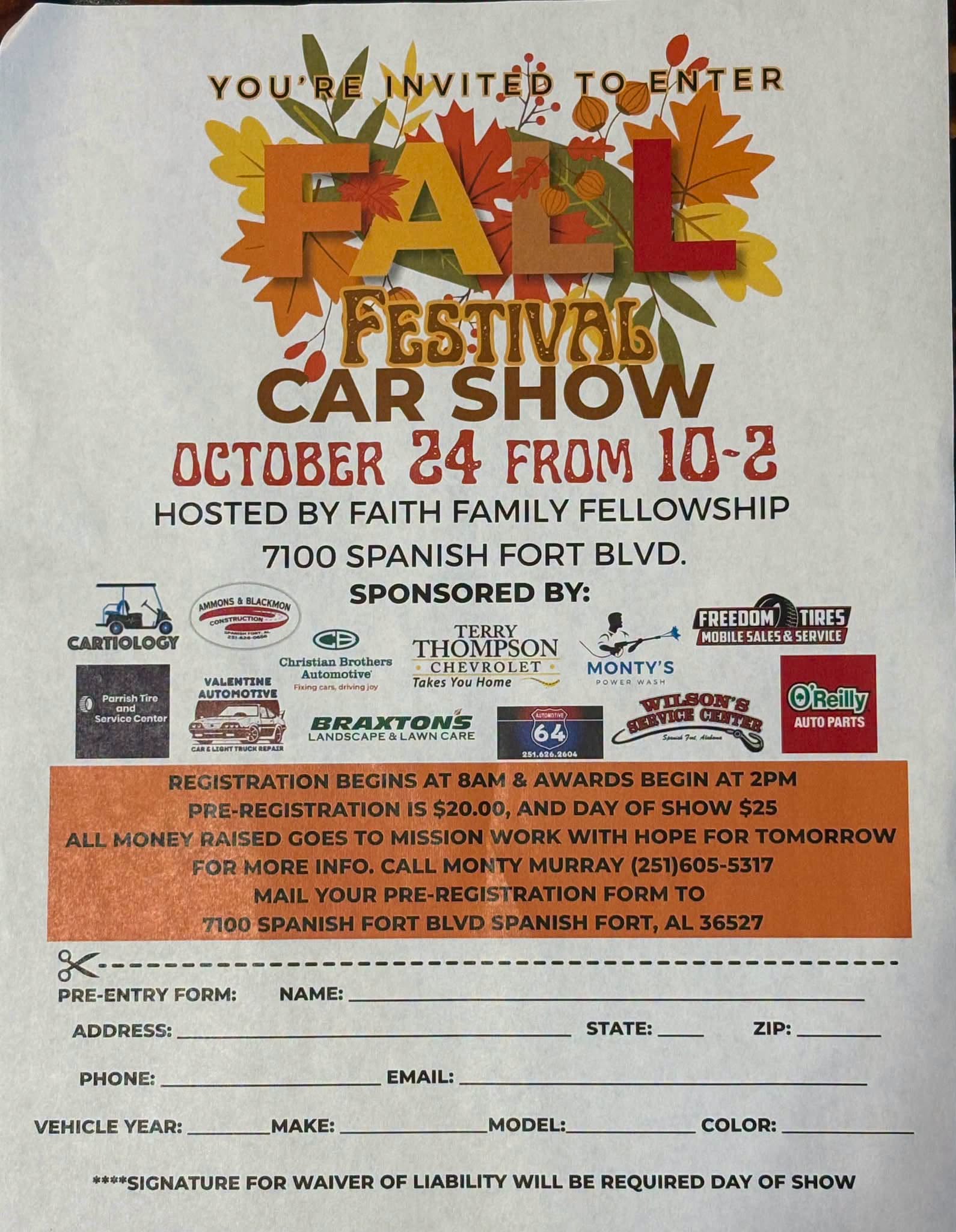 Flyer for Fall Festival Car Show