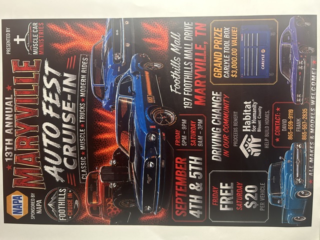13th Annual Maryville Auto Fest Cruise-In flyer