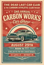2nd Annual Carbon Works Car Show flyer