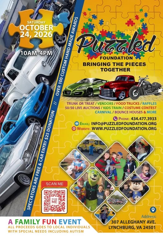Flyer for Puzzled Foundation Car Show