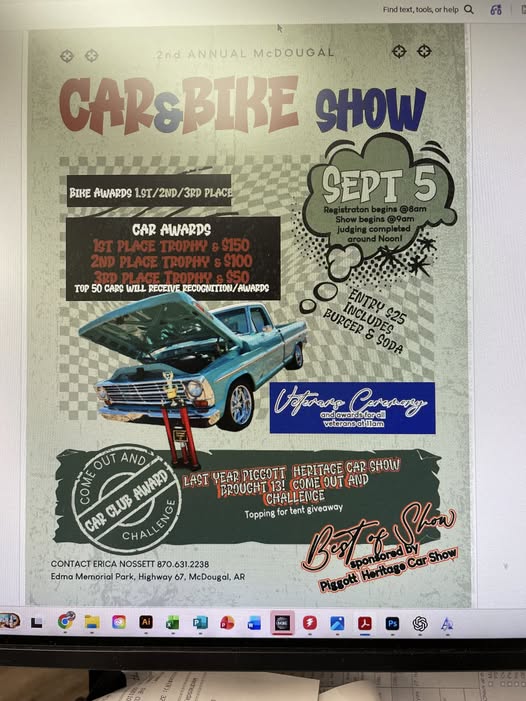 2nd Annual McDougal Car & Bike Show flyer