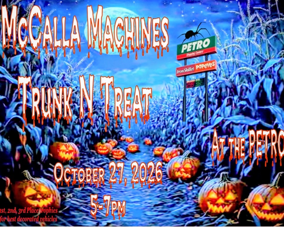 Flyer for McCalla Machines Trunk N Treat