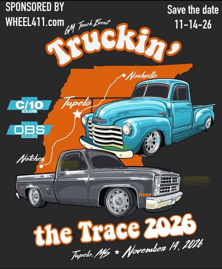 Flyer for GM Truckin' Trackin' the Trace 2026