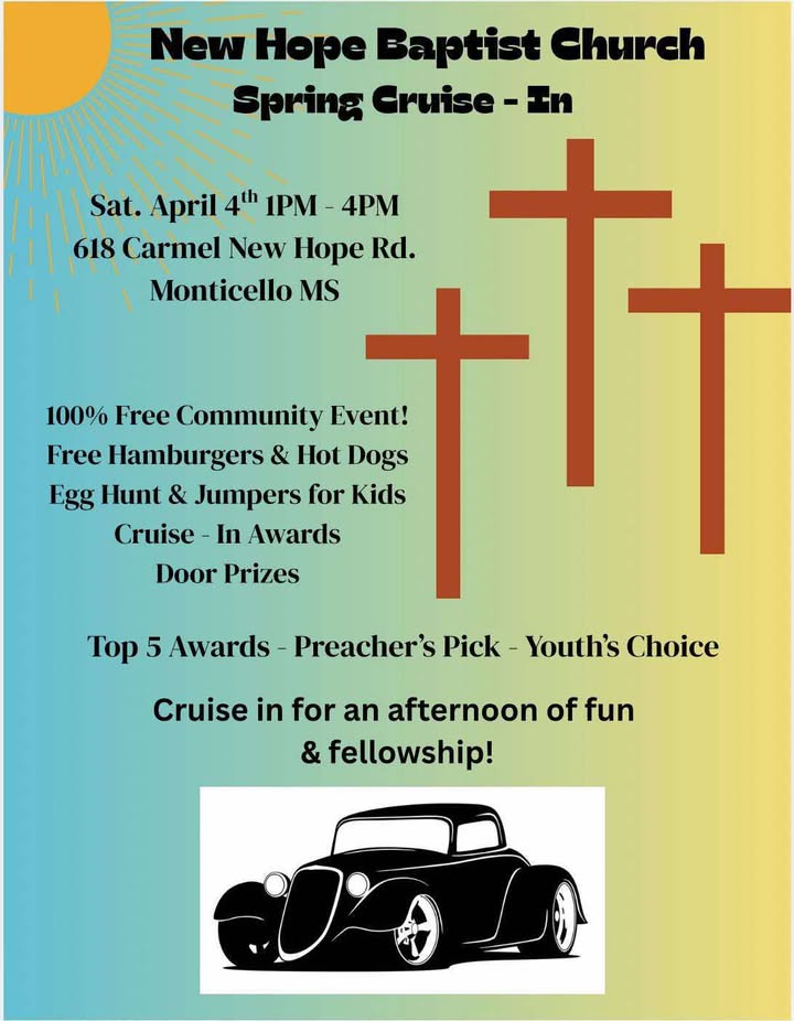 Flyer for New Hope Baptist Church Spring Cruise - In
