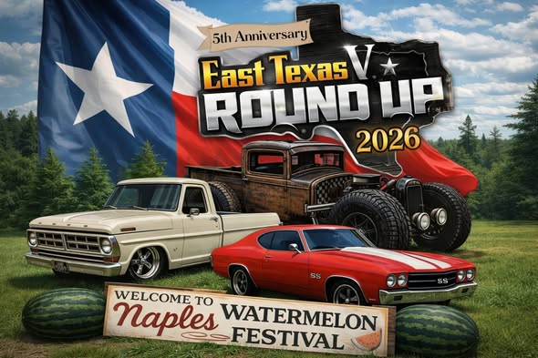 Flyer for 5th Anniversary East Texas Round Up 2026