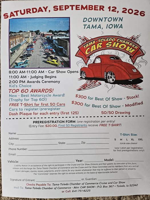 Tama-Toledo Chamber Car Show flyer