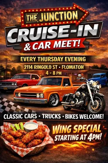 Flyer for The Junction Cruise-In & Car Meet