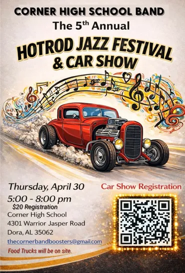 Flyer for The 5th Annual Hotrod Jazz Festival & Car Show