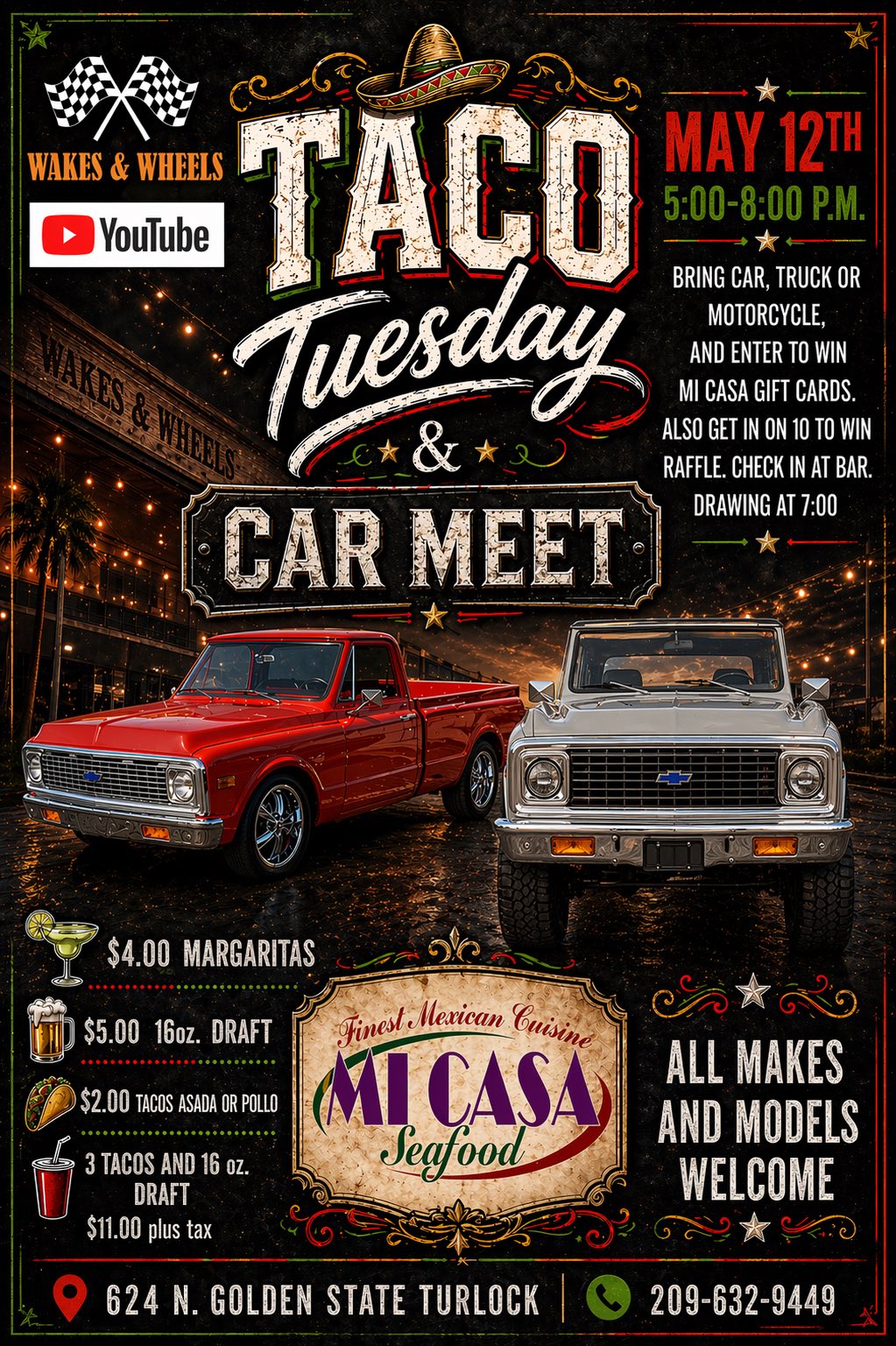 Flyer for Taco Tuesday & Car Meet