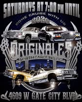 Flyer for Originales North Carolina Car Cruise