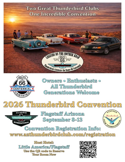 2026 Thunderbird Convention - Legends on the Mother Road flyer