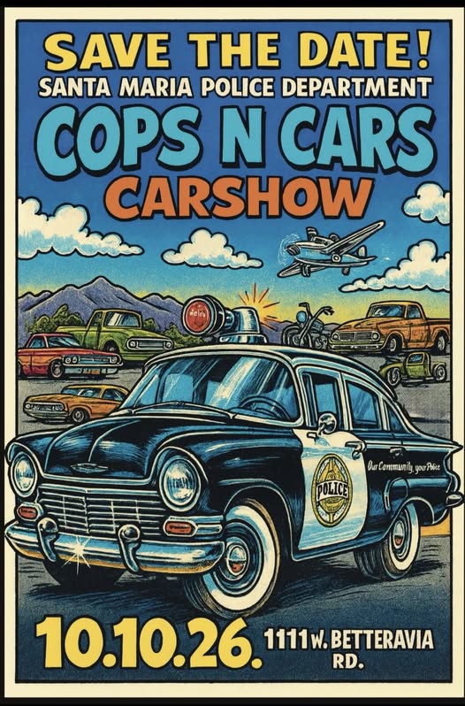 Flyer for Santa Maria Police Department Cops N Cars Car Show
