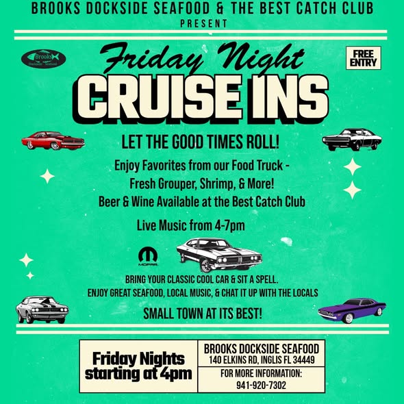 Flyer for Friday Night Cruise Ins