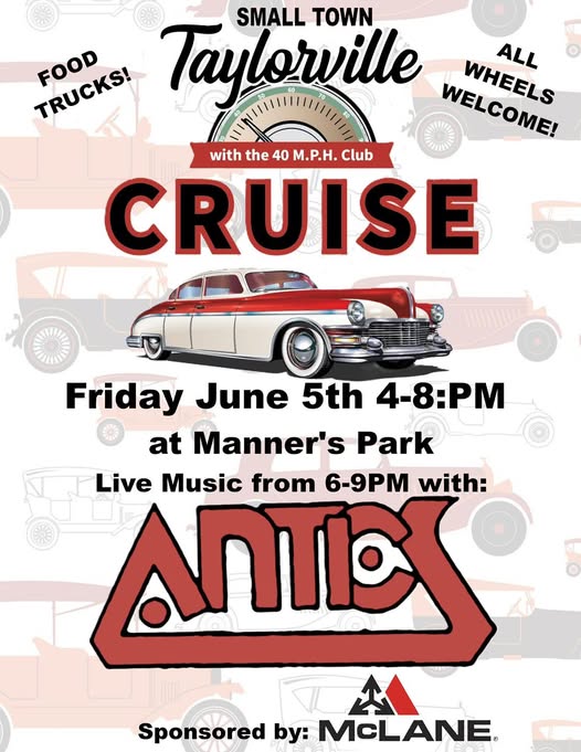 Flyer for Small Town Taylorville Cruise