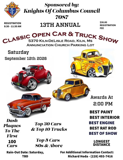 13th Annual Classic Open Car & Truck Show flyer