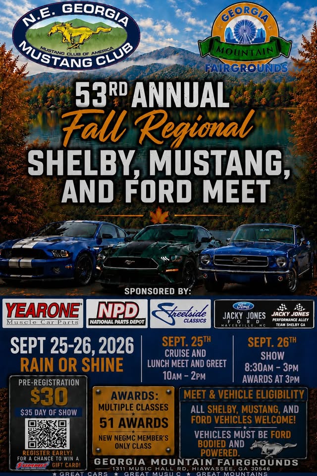 53rd Annual Fall Regional Shelby, Mustang, and Ford Meet flyer