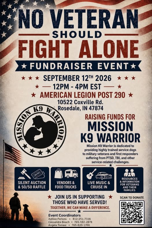 No Veteran Should Fight Alone Fundraiser Event flyer