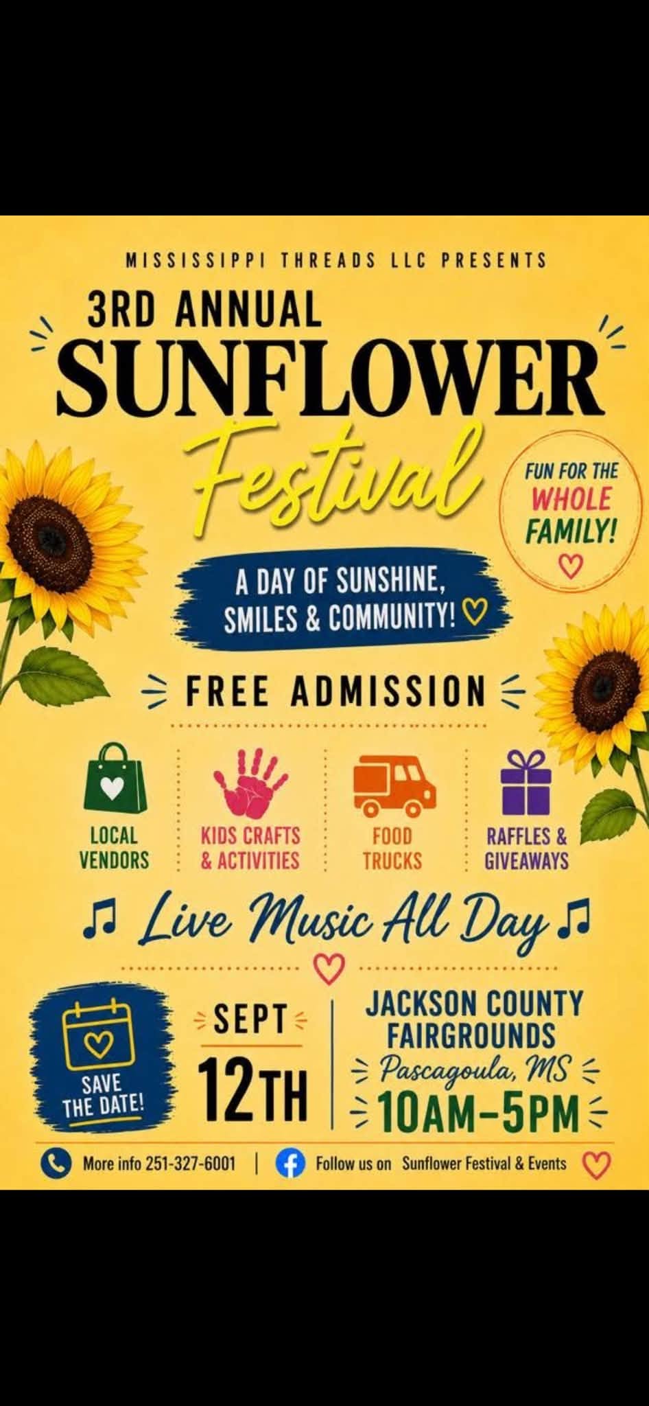 3rd Annual Sunflower Festival flyer