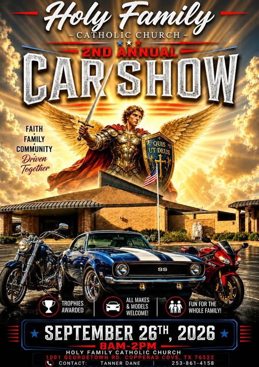 Holy Family Catholic Church 2nd Annual Car Show flyer
