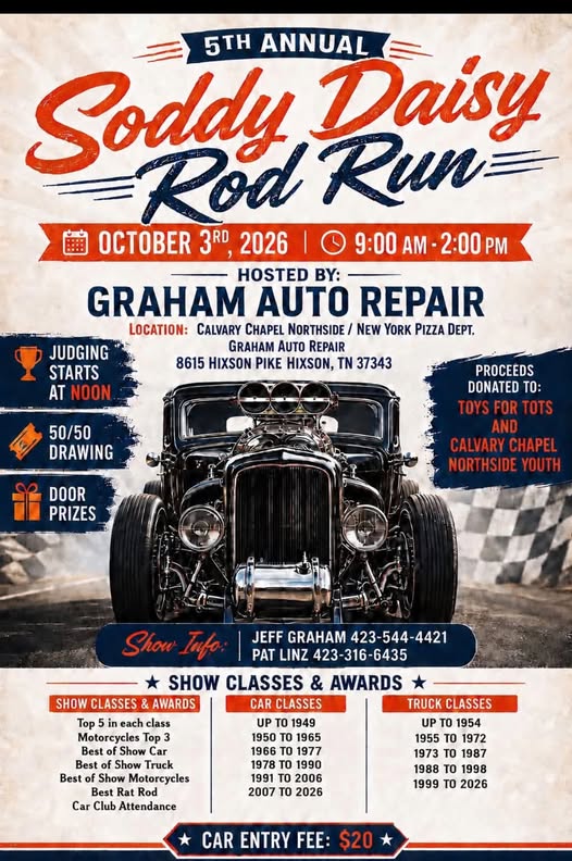 5th Annual Soddy Daisy Rod Run flyer