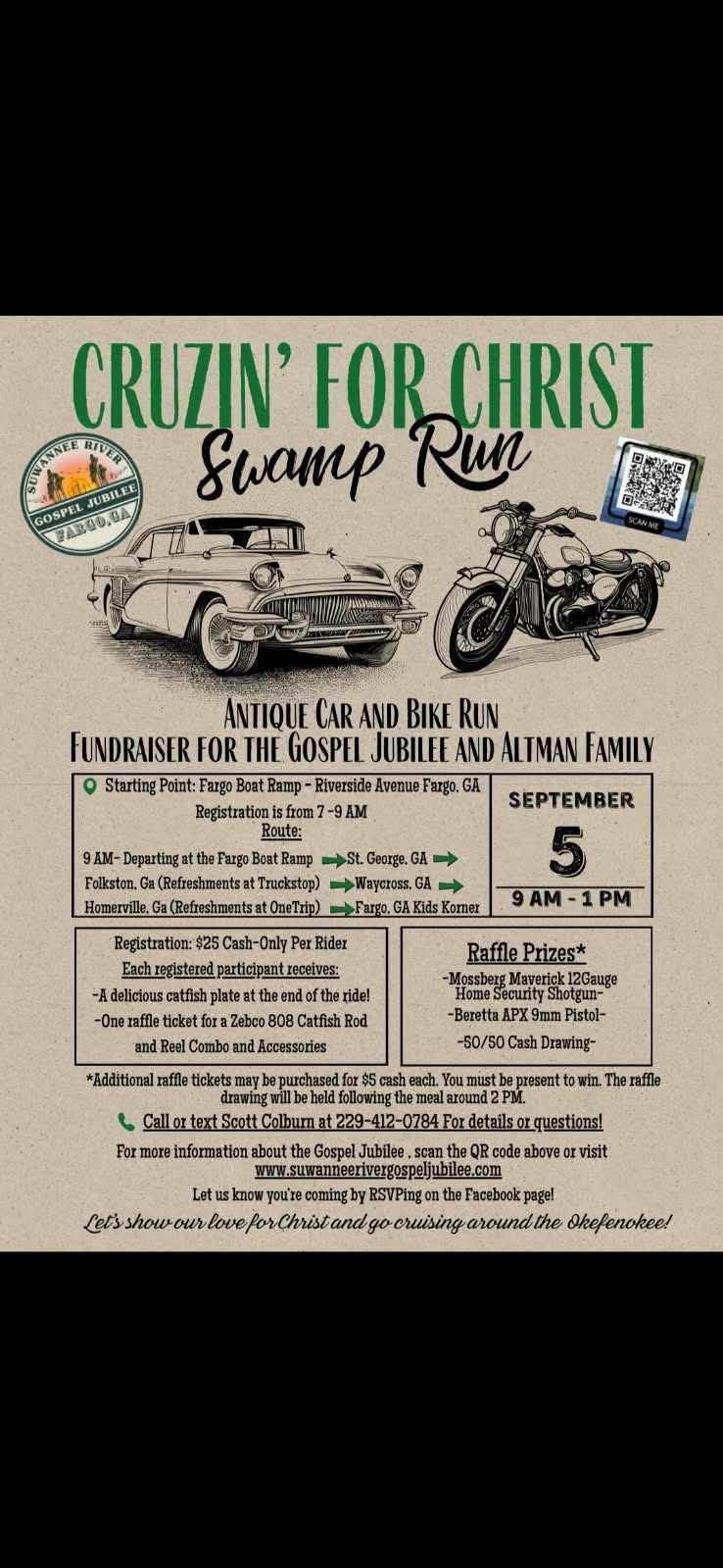 Cruzin' For Christ Swamp Run flyer