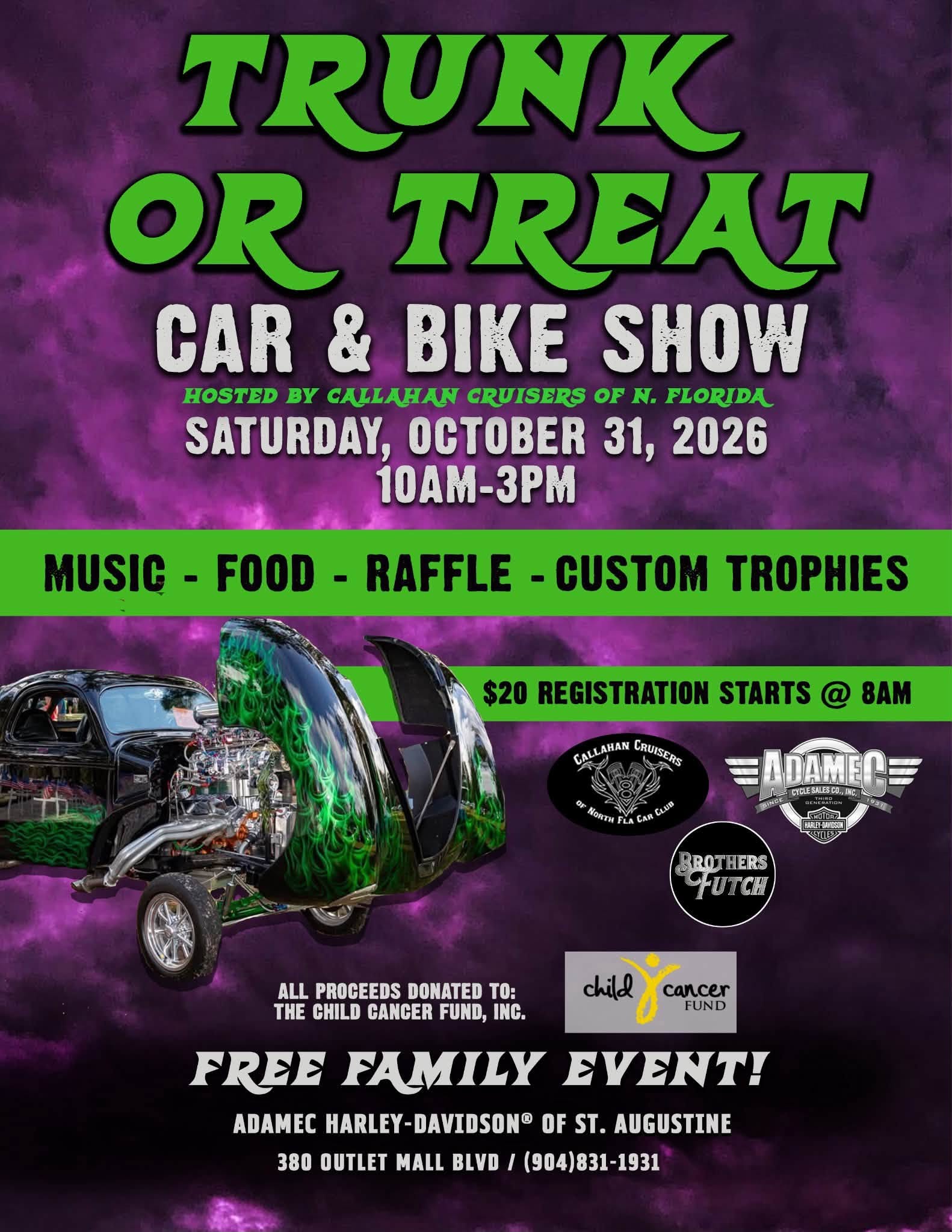 Flyer for Trunk or Treat Car & Bike Show