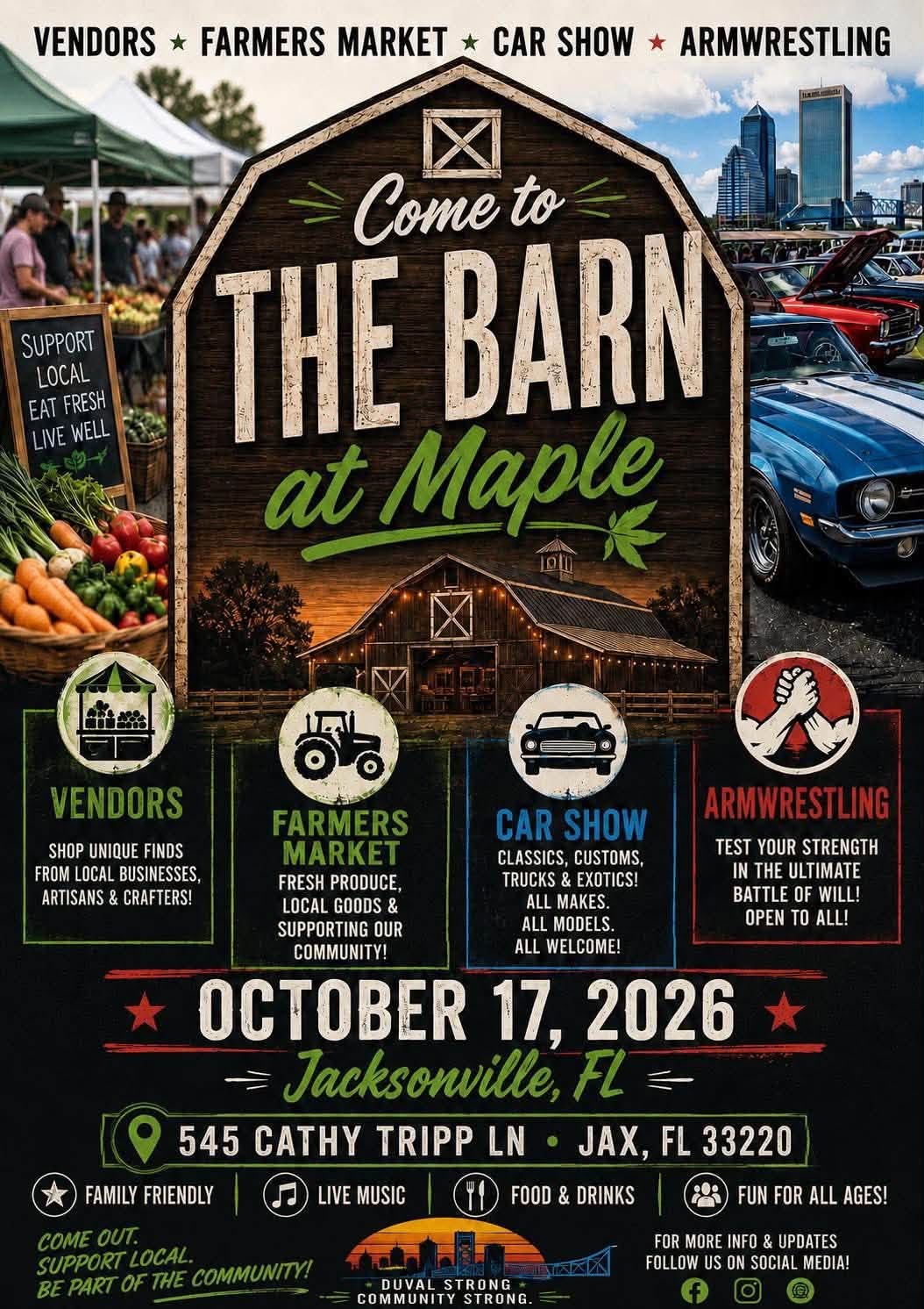 Flyer for Come to The Barn at Maple