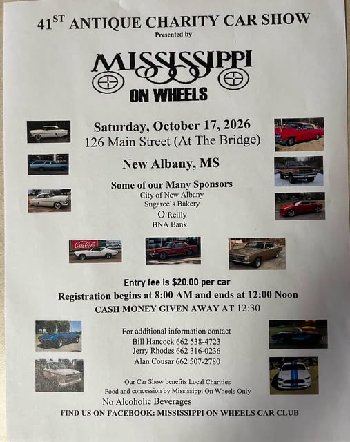 Flyer for 41st Antique Charity Car Show