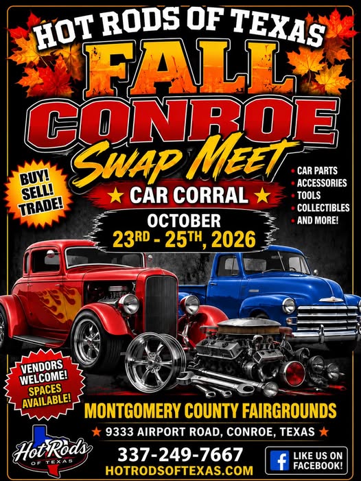 Flyer for Hot Rods of Texas Fall Conroe Swap Meet