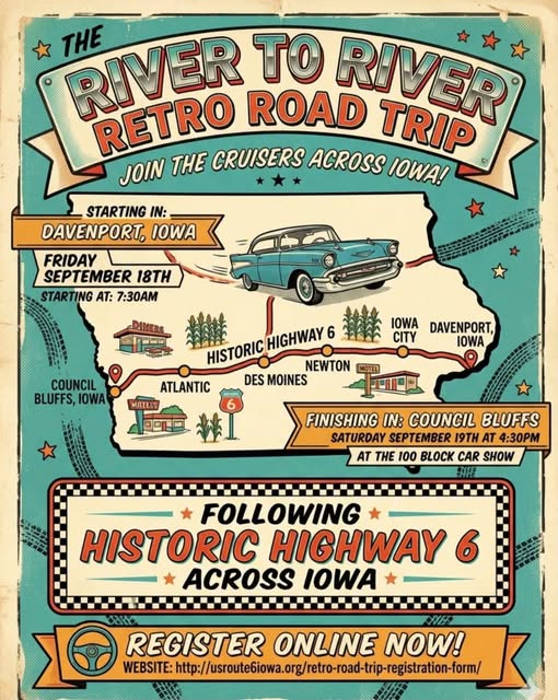 River to River Retro Road Trip flyer