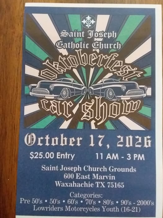 Flyer for Saint Joseph Catholic Church Oktoberfest Car Show