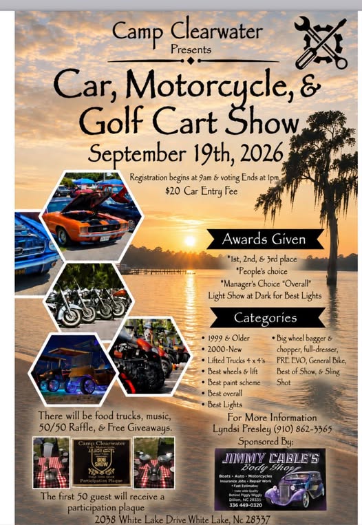 Car, Motorcycle, & Golf Cart Show flyer