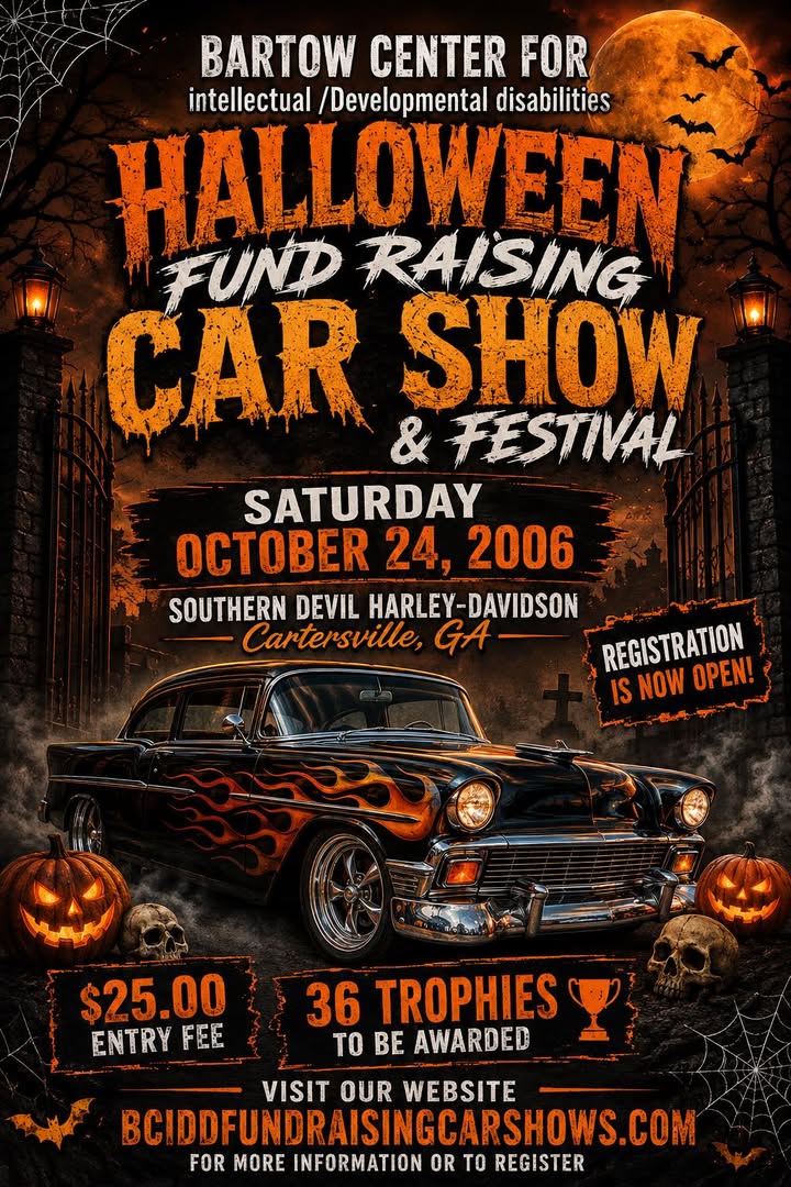 Flyer for Halloween Fund Raising Car Show and Festival