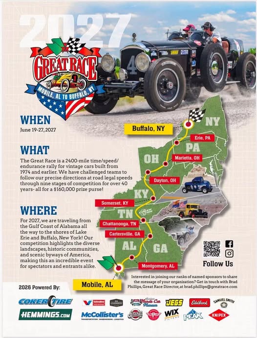 Flyer for Great Race 2027
