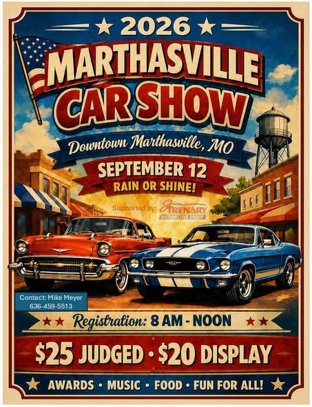 Marthasville Car Show 2026 flyer