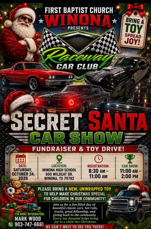 Flyer for Secret Santa Car Show