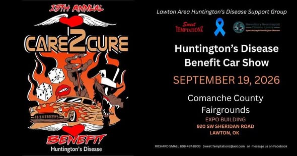 26th Annual Care2Cure Benefit Huntington's Disease Car Show flyer