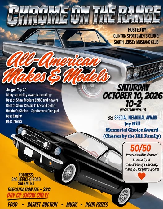 Flyer for Chrome on the Range - All-American Makes & Models