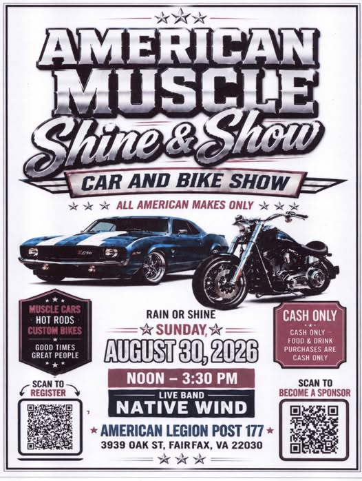 American Muscle Shine & Show Car and Bike Show flyer
