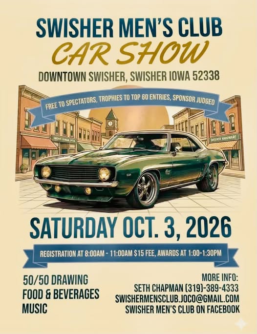 Swisher Men's Club Car Show flyer