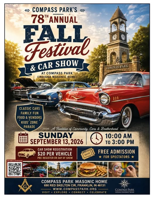 Compass Park's 78th Annual Fall Festival & Car Show flyer